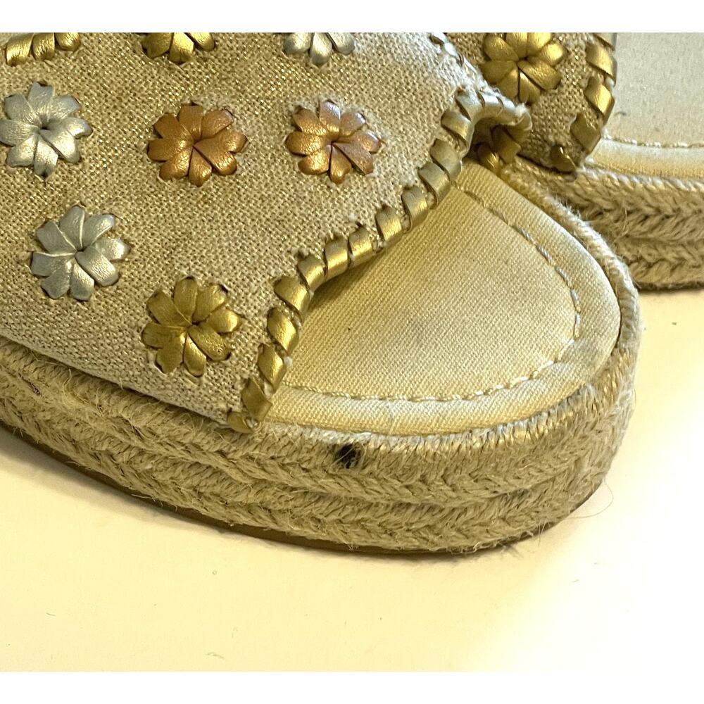 Jack Rogers Palmer Slides Womens Size 8 Ecru Meta… - image 5